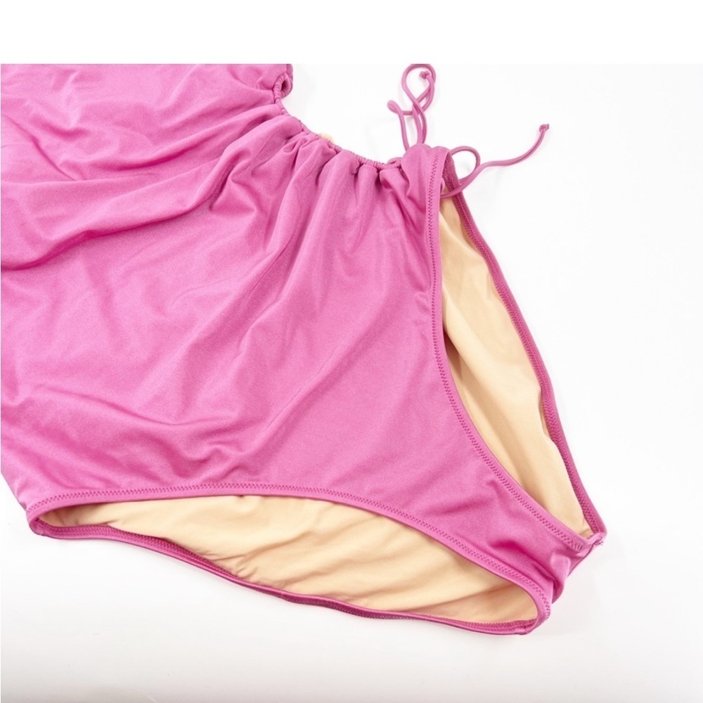 JCrew Women's Shiny Side Cut-Out One-Piece Swimsuit BC087. NWT size 12 - Picture 4 of 7